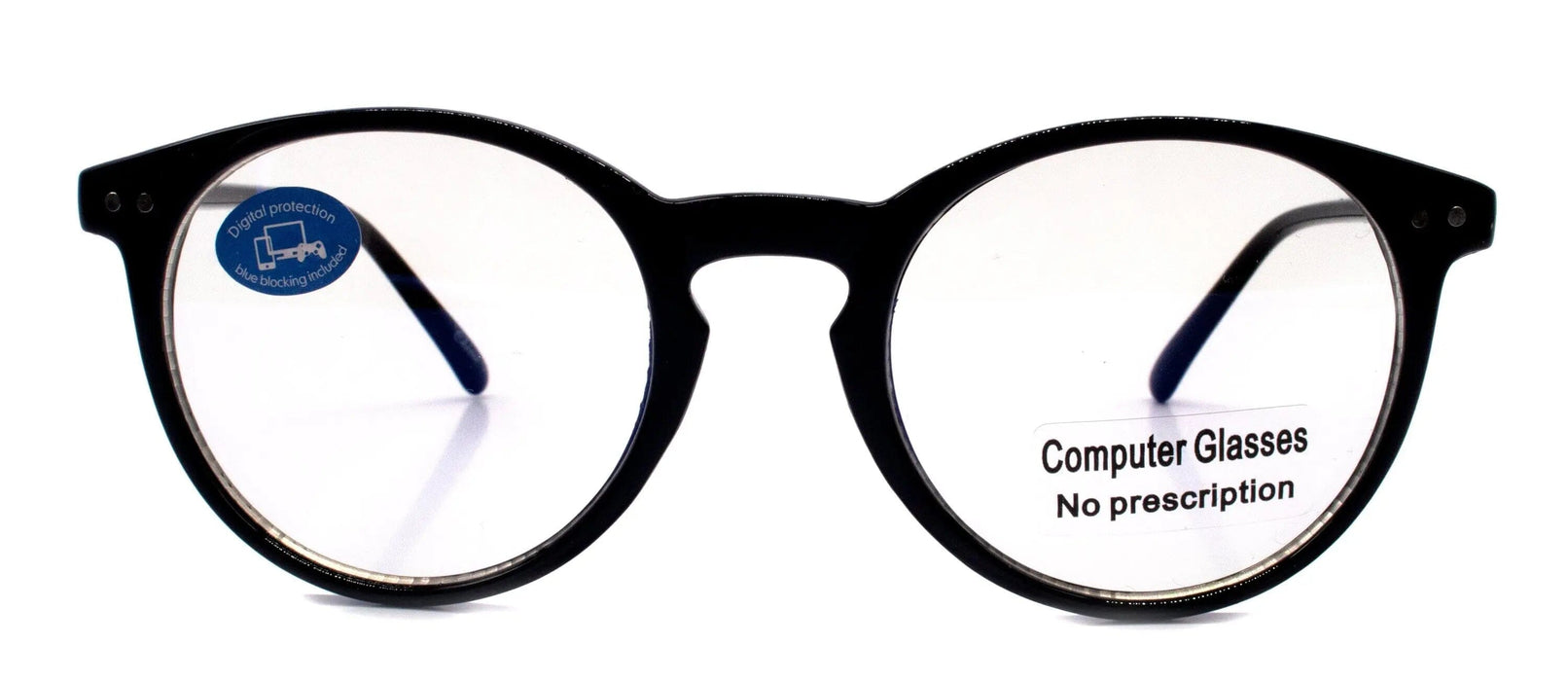 Savvy, (Blue Light Glasses) w AR Coating (Anti Glare) Filter, (Black) Reading Glasses, No prescription, Gamers (Round) NY Fifth Avenue