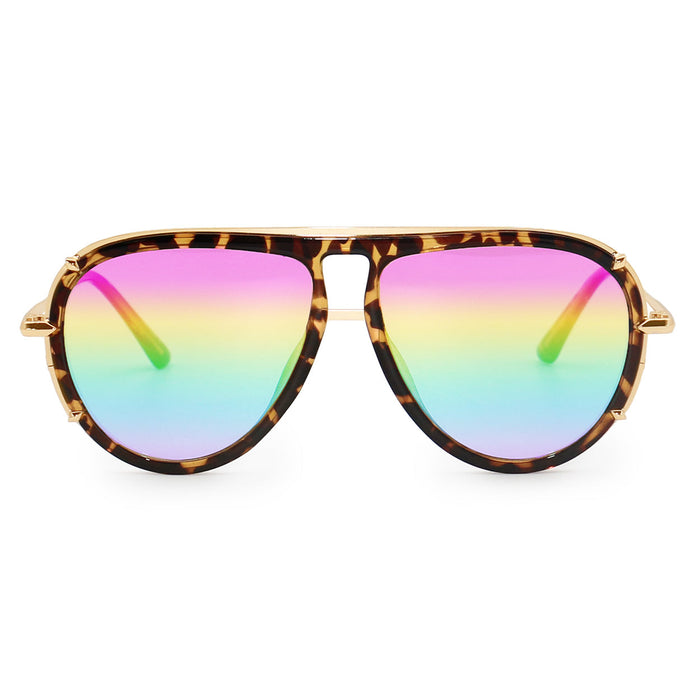 TOPFOXX Sunglasses Ivy Luxe - Pride Tangle-Free Round Aviator Sunglasses