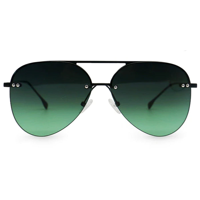 TOPFOXX Sunglasses Smaller Megan 2 - Dark Green Metal Aviator Sunglasses