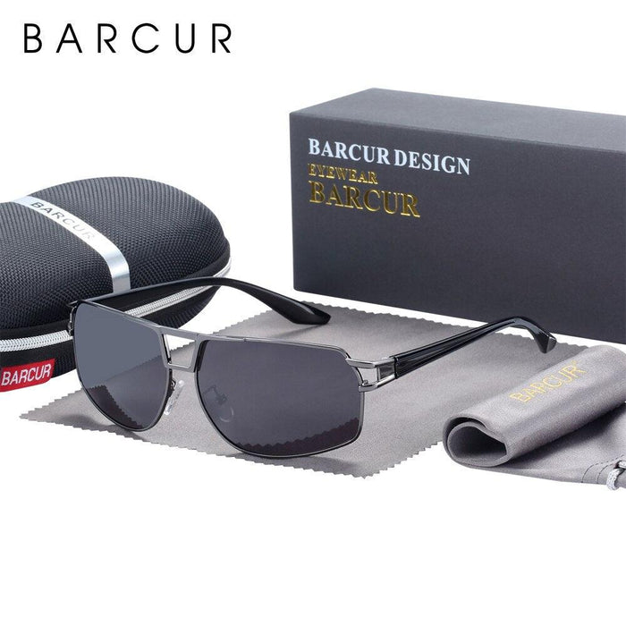 BARCUR Vintage Retro Men BARCUR Design Sunglasses for Men Driving Black - Product image