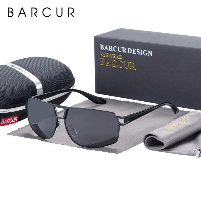 BARCUR Vintage Retro Men BARCUR Design Sunglasses for Men Driving Black - Product image