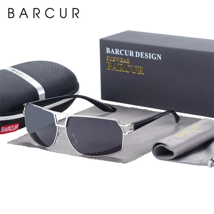 BARCUR Vintage Retro Men BARCUR Design Sunglasses for Men Driving Black - Product image