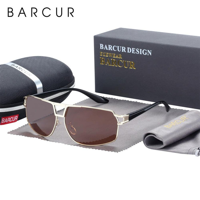 BARCUR Vintage Retro Men BARCUR Design Sunglasses for Men Driving Black - Product image