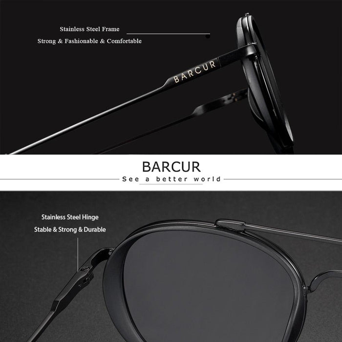 BARCUR Vintage Round Retro BARCUR Design Round Sunglasses for Men Women - Product image