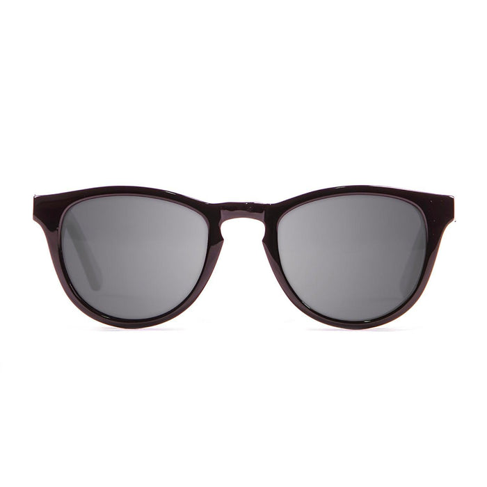 ocean sunglasses KRNglasses model AMERICA SKU 12100.1 with shiny black frame and smoke lens