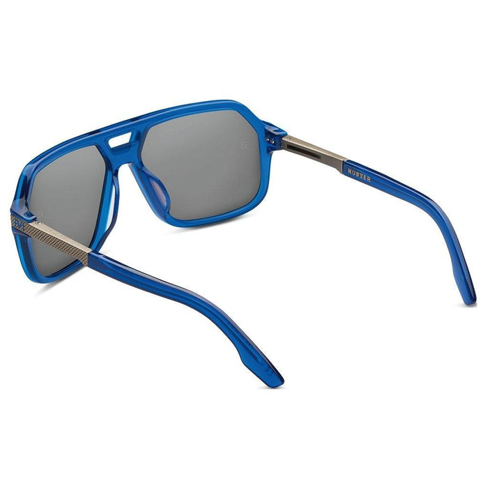 Sunglasses IVI VISION HUNTER Matte Midway Blue Antique Brass / Pacific Blue Flash Lens