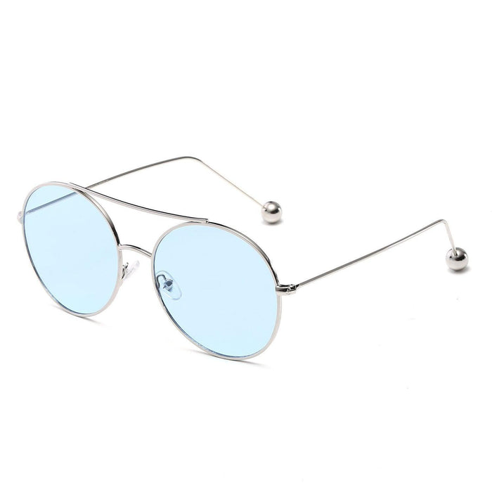 Sunglasses CRAMILO EUREKA | S1016 Unisex Round Tinted Lens Aviator Clear Glasses Balled