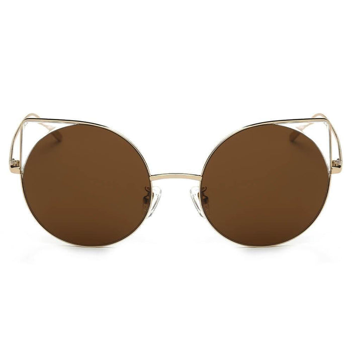 Sunglasses CRAMILO DUBLIN | CA03 Women Mirrored Lens Round Cat Eye