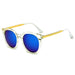 Sunglasses CRAMILO FINDLAY | CD07 Women's Retro Mirrored Lens Horned Rim Round