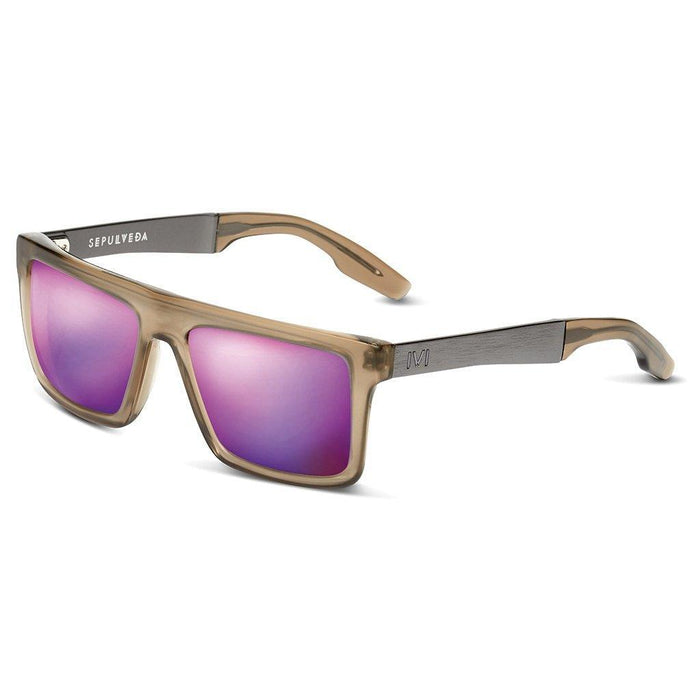 Sunglasses IVI VISION SEPULVEDA Matte Dust Matte Gunmetal / Amethyst Flame Flash Lens