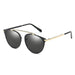 Sunglasses CRAMILO FRISCO | A18 Modern Horn Rimmed Metal Frame Round