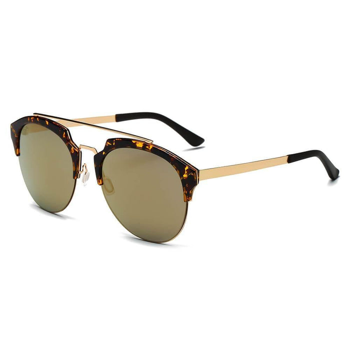 Sunglasses CRAMILO COROLLA | CA15 Half Frame Mirrored Lens Horned Rim Circle
