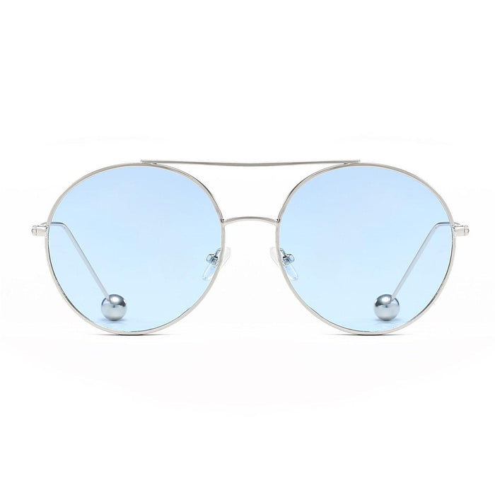 Sunglasses CRAMILO EUREKA | S1016 Unisex Round Tinted Lens Aviator Clear Glasses Balled