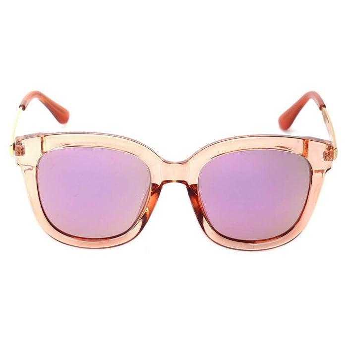 Sunglasses CRAMILO DEKALB | CD02 Women's Oversize Mirrored Lens Horned Rim