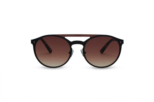 ocean sunglasses KRNglasses model ALEX SKU AE005 with matt silver frame and smoke lens
