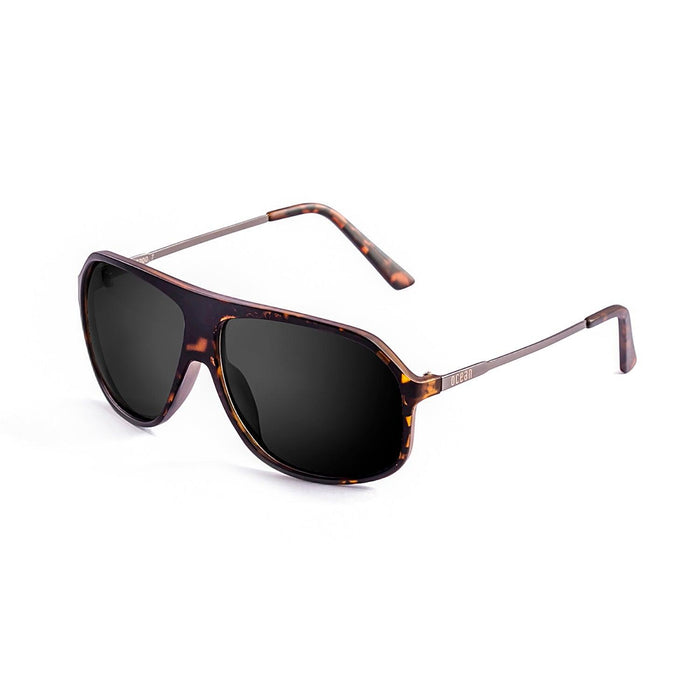 ocean sunglasses KRNglasses model BAI SKU 15200.20 with matte black frame and revo blue flat lens