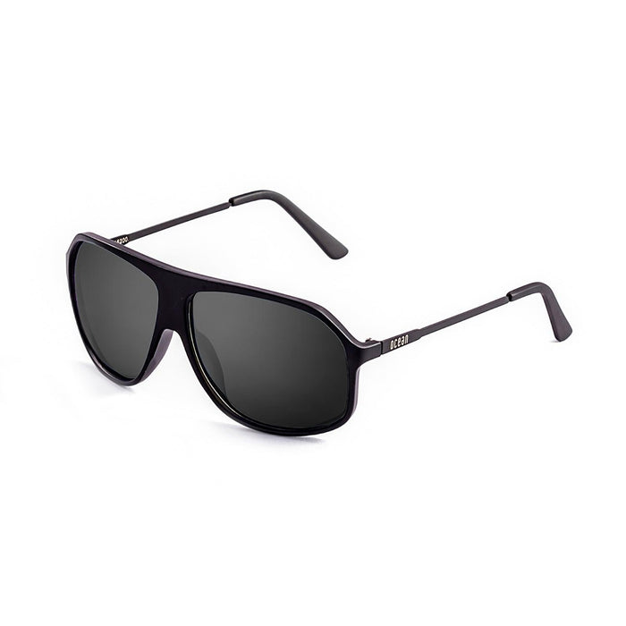 ocean sunglasses KRNglasses model BAI SKU 15200.16 with matte black frame and smoke flat lens