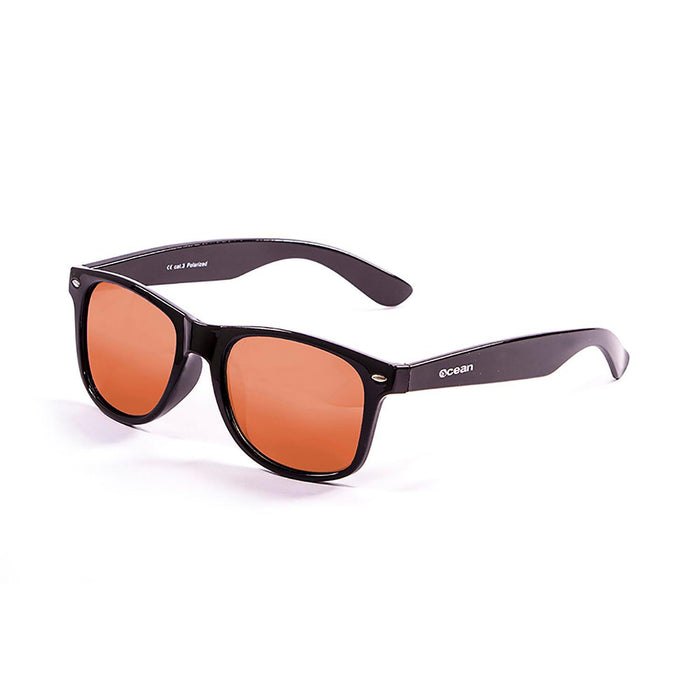 ocean sunglasses KRNglasses model BEACH SKU 18202.21 with matte brown frame and revo blue iridium lens