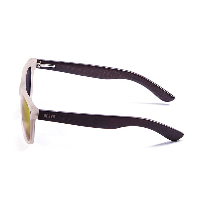 ocean sunglasses KRNglasses model BEACH SKU 50011.4 with demy brown frame and revo blue lens