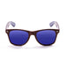 ocean sunglasses KRNglasses model BEACH SKU 50011.3 with bamboo brown frame and revo blue lens