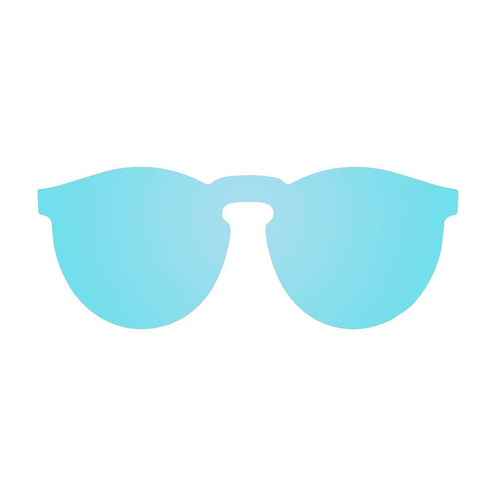 ocean sunglasses KRNglasses model BERLIN SKU 20.24 with transparent black frame and blue mirror lens