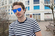 ocean sunglasses KRNglasses model BERLIN SKU 20.13 with transparent yellow frame and transparent gradient brown lens