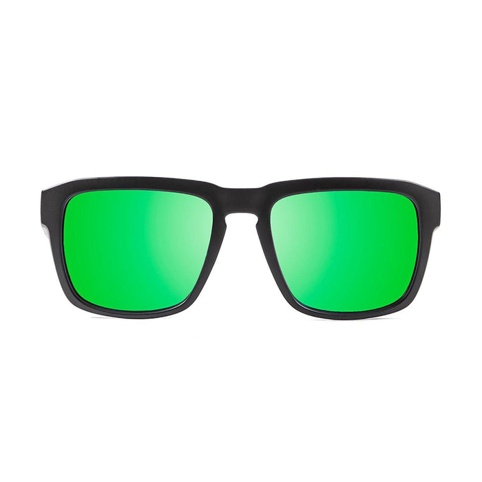 ocean sunglasses KRNglasses model BIDART SKU 30.1 with shiny black frame and smoke lens