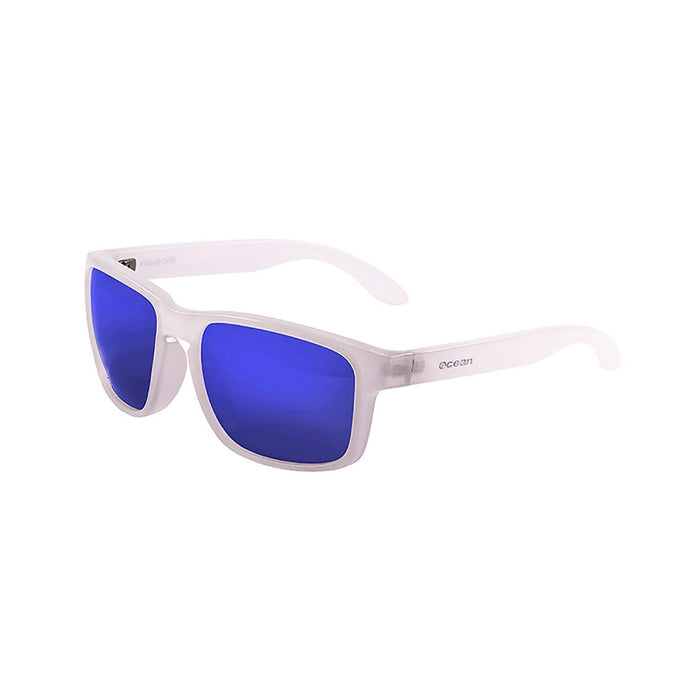 ocean sunglasses KRNglasses model BLUE SKU 19202.18 with shiny blue frame and revo blue lens