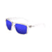 ocean sunglasses KRNglasses model BLUE SKU 19202.16 with transparent white frame and revo violet lens