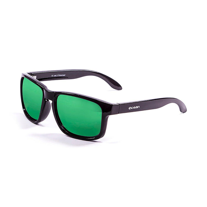 ocean sunglasses KRNglasses model BLUE SKU 19202.26 with transparent green frame and revo green lens