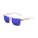 ocean sunglasses KRNglasses model BOMB SKU 17202.5 with shiny white frame and revo blue lens