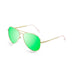ocean sunglasses KRNglasses model BONILA SKU 18112.1 with shiny gold frame and revo blue sky flat lens