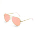 ocean sunglasses KRNglasses model BONILA SKU 18111.4 with shiny gold frame and pink flat revo lens