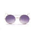ocean sunglasses KRNglasses model CIRCLE SKU 10.0 with shiny gold frame and gradient grey lens