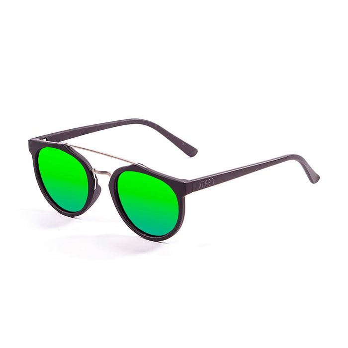 ocean sunglasses KRNglasses model CLASSIC SKU 73002.0 with matte black frame and revo red lens