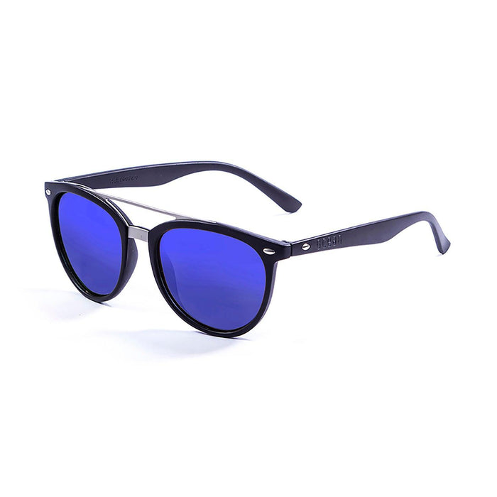 ocean sunglasses KRNglasses model CLASSIC SKU 74001.0 with matte black frame and revo blue lens