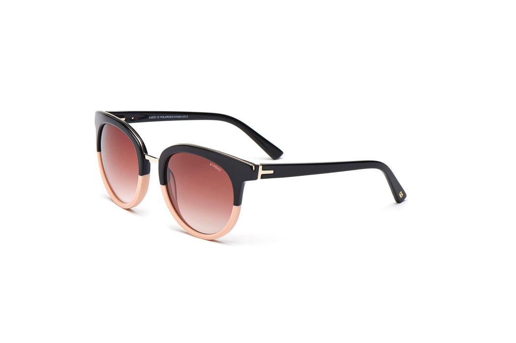 KYPERS sunglasses model COCO CO002 with black havana frame and silver mirror lens