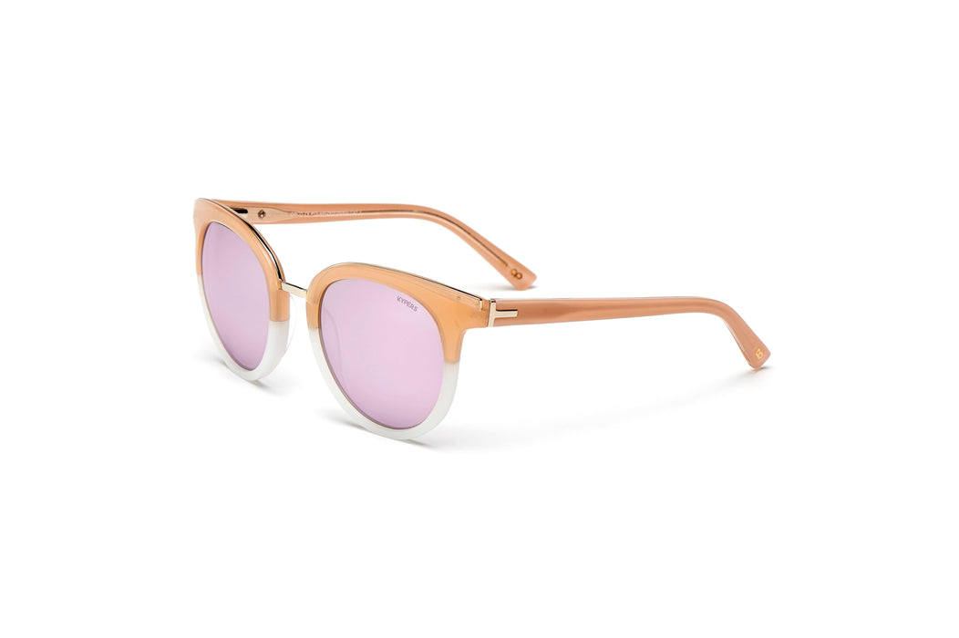 KYPERS sunglasses model COCO CO004 with beige frame and pink mirror lens