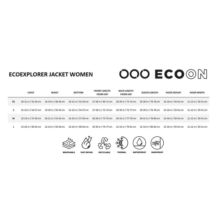 Ecoon Ecoexplorer Ski Jacket Women Khaki/White Recycled Recyclable