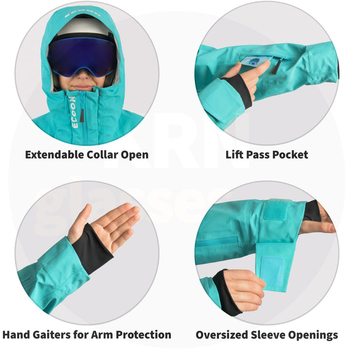 Ecoon Ecoexplorer Ski Jacket Women Turquoise Recycled Recyclable