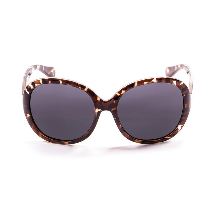 ocean sunglasses KRNglasses model ELISA SKU 15300.1 with shiny black frame and smoke lens