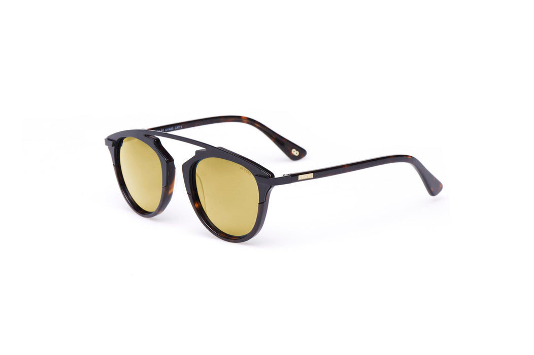 KYPERS sunglasses model ELITSA EL003 with dark havana frame and gradient brown lens
