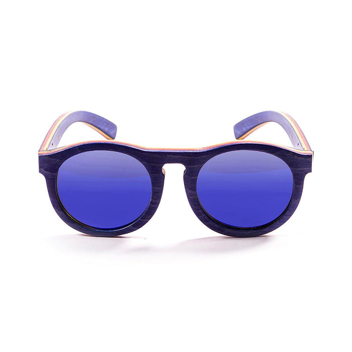 ocean sunglasses KRNglasses model FIJI SKU 54002.5 with skate wood blue frame and smoke lens