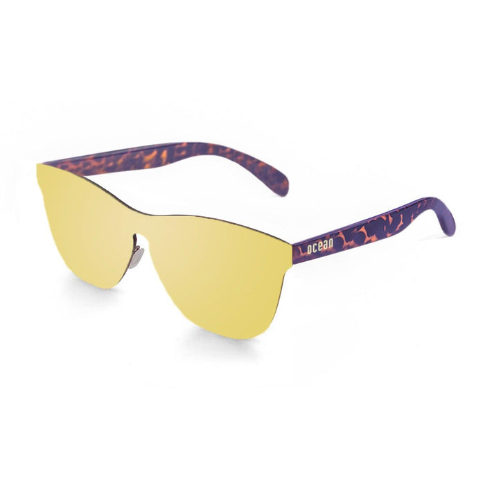 ocean sunglasses KRNglasses model FLORENCIA SKU 24.21 with transparent brown frame and pink mirror lens
