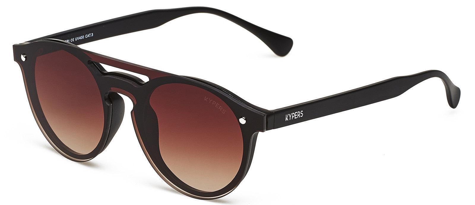 KYPERS sunglasses model GERI GR002 with black frame and gradient brown & blue lens