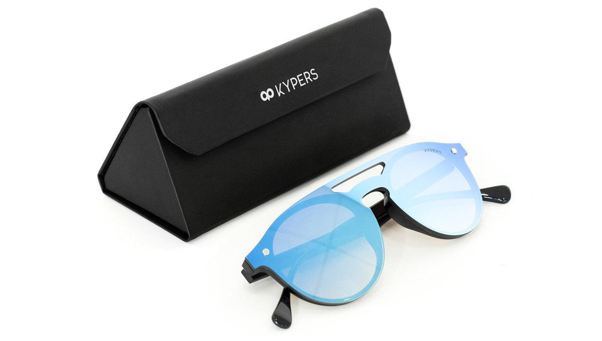 KYPERS sunglasses model GERI GR006 with black frame and dark gold mirror lens