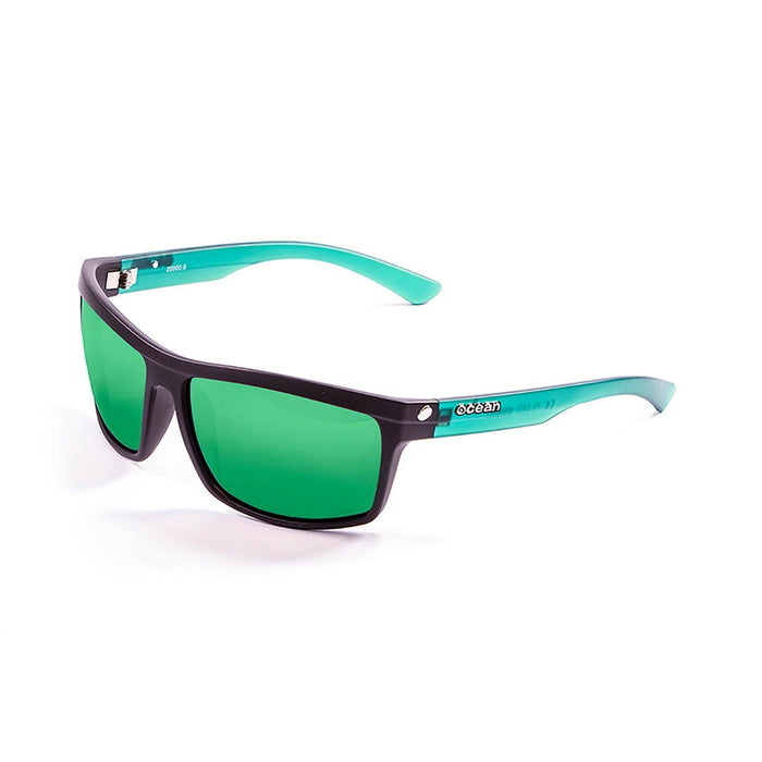 ocean sunglasses KRNglasses model JOHN SKU 20000.1 with shiny black frame and smoke lens
