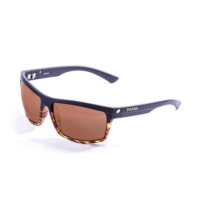 ocean sunglasses KRNglasses model JOHN SKU 20000.8 with matte black & demy brown frame and brown lens