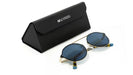 KYPERS sunglasses model JULIANA JU003 with silver frame and dark blue revo lens