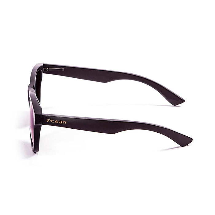 ocean sunglasses KRNglasses model KENEDY SKU 53001.1 with bamboo black frame and revo green lens